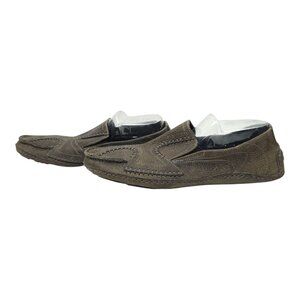 Bed Stu Distressed Leather Stitched Driving Mocs Mens 12 Gray Slip On Loafer